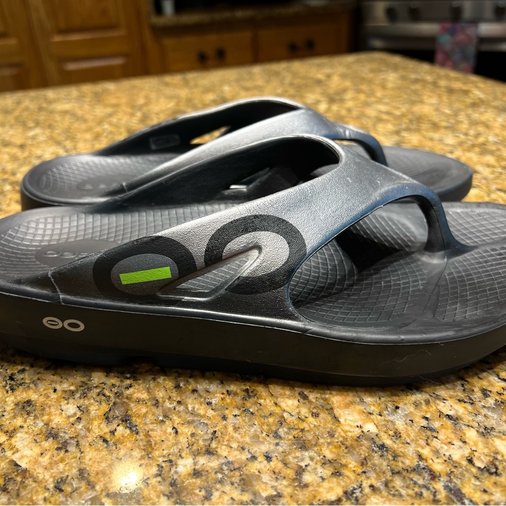 OOFOS Gray Slide Sandals - Picture 2 of 14